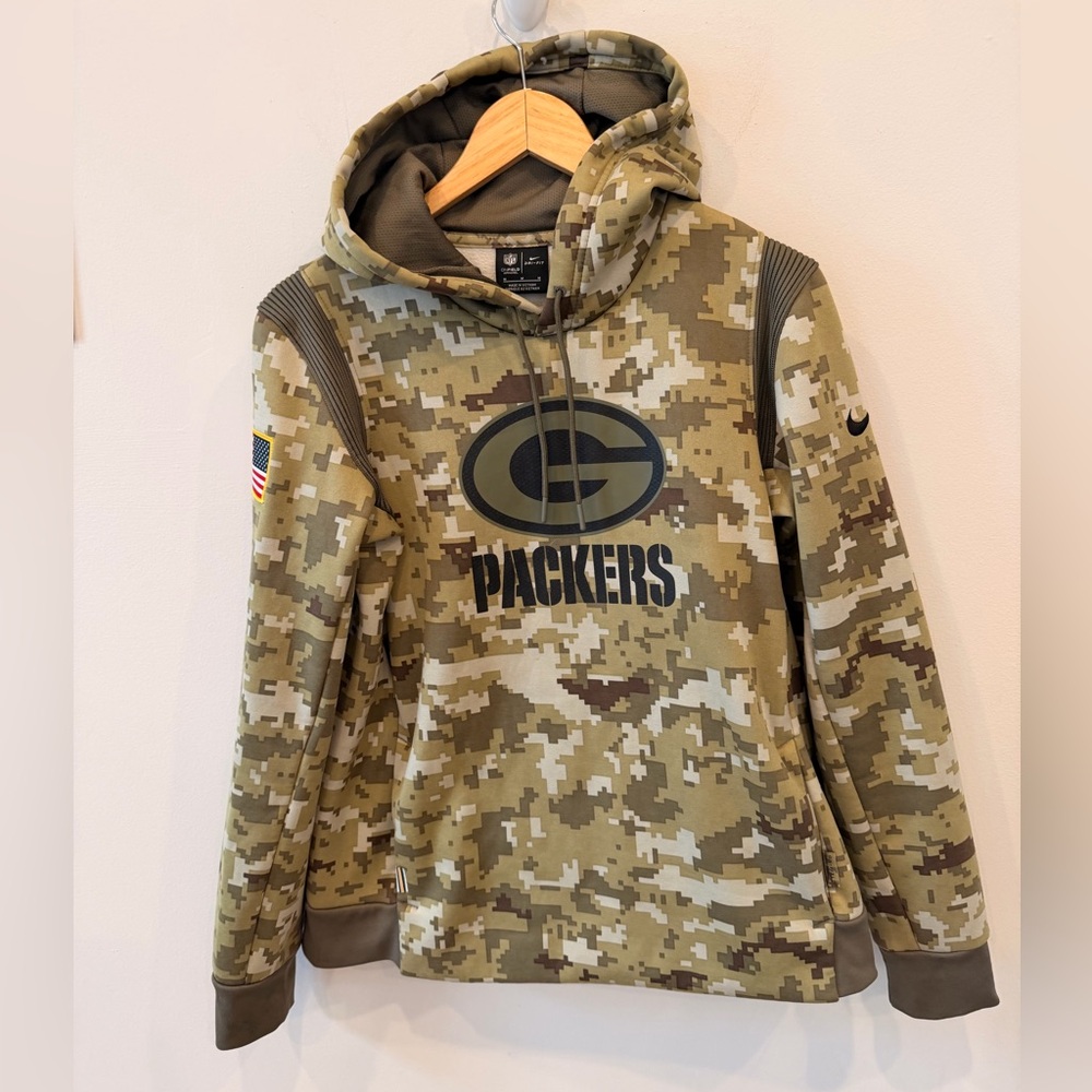 Nike NFL‎ Green Bay Packers Salute to Service Dri-Fit Camo Hoodie Men’s M